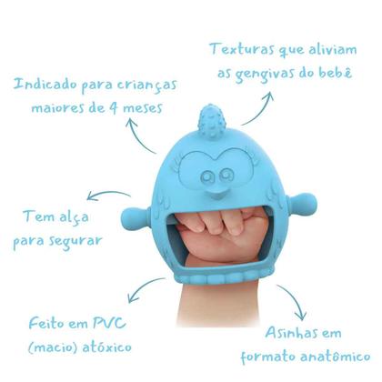 Imagem de Mordedor Luvinha Galinha Pintadinha Original  Elka  PVC Atóxico Massageador Gengiva Bebês +4 Meses
