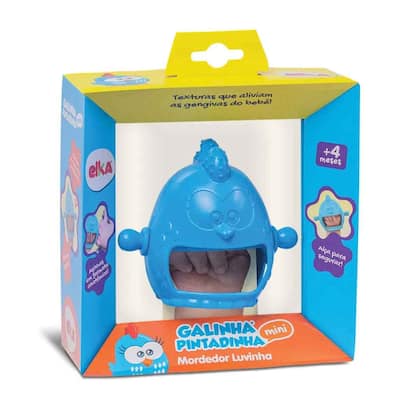 Imagem de Mordedor Luvinha Galinha Pintadinha Original  Elka  PVC Atóxico Massageador Gengiva Bebês +4 Meses