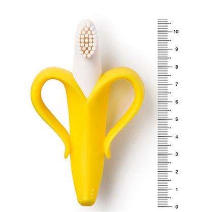 Imagem de Mordedor Massageador Gengiva Bebê Escova Banana Dentinhos