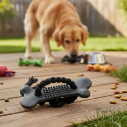 Imagem de Mordedor Osso Com Corda Brinquedo para Cães