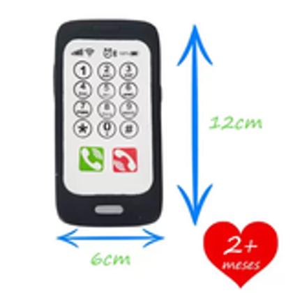 Imagem de Mordedor para bebê Smartphone Celular Telefone Preto Silicone Vila Toy