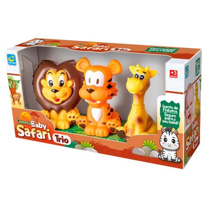 Imagem de Mordedor Para Bebês Baby Safari Trio Brinquedo Macio Em Vinil - Cometa Brinquedos
