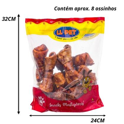Imagem de Mordedor petisco snack osso nó para cães ll pet pacote 1kg