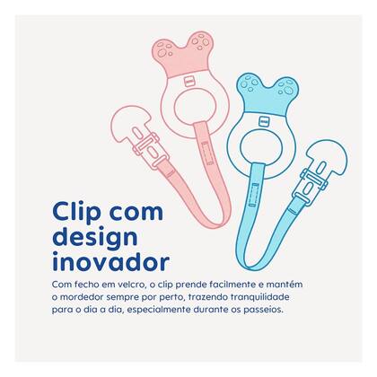 Imagem de Mordedor Refrigerável P/ Bebê Mam Mini Cooler Com Clip Rosa