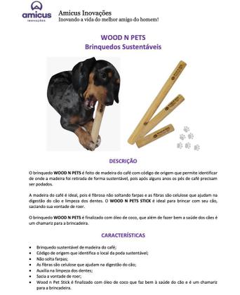Imagem de Mordedor woodnpets brinquedo sustentavel rustico peq amicus