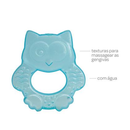 Imagem de Mordedores Para Bebê Com Água Corujinha Azul Buba