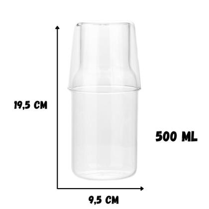 Imagem de Moringa Garrafa Copo Sucos Água Bebidas Vidro Resistente