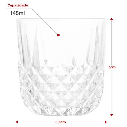 Imagem de Moringa Jarra Vidro Sodo Cálcico Diamante 500ml e Copo 145ml