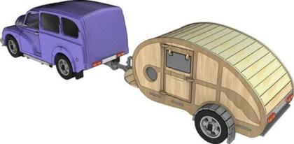 Imagem de Morris Minor Van & Trailer - Veículos Quebra Cabeça Em Mdf