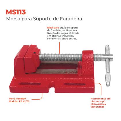 Imagem de Morsa para Suporte de Furadeira MS113 - Metalsul