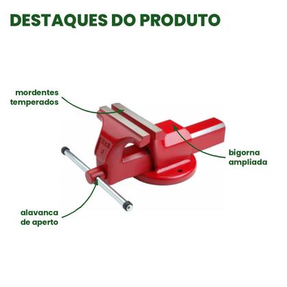 Imagem de Morsa Torno de Bancada Nº 8 Aço Forjado Forjasul 23.3kg Base Fixa Bigorna