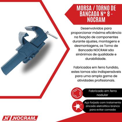 Imagem de Morsa / Torno de Bancada Nocram N 8 - Nocram