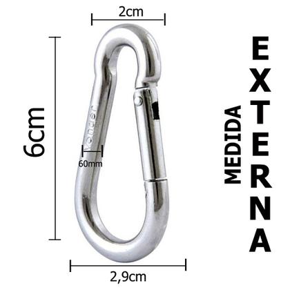 Imagem de Mosquetão 6cm Academia Profissional Suporta 120kg