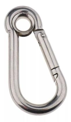 Imagem de Mosquetão Engate Rápido Aço Inox 316 DIN 5299 C/ Olhal 4x40