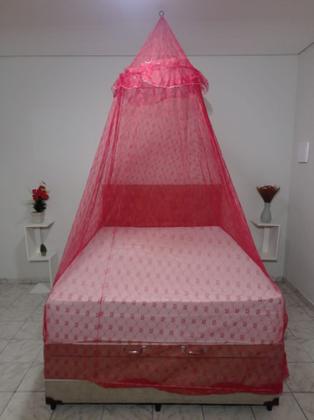 Imagem de Mosquiteiro Casal Anti Mosquito De Renda Teto C/ Elástico