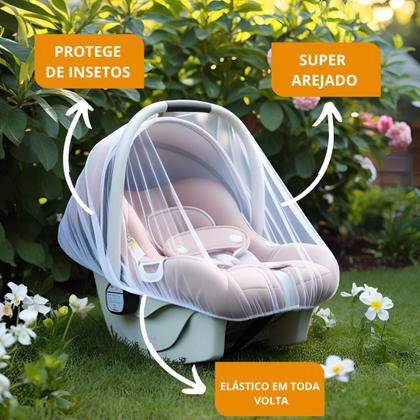 Imagem de Mosquiteiro para Bebe Conforto Moises Contra Insetos Arejado Importado Universal Portatil