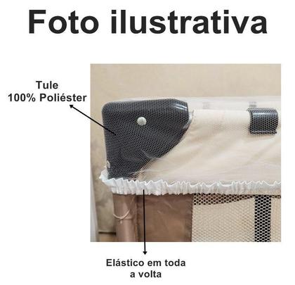 Imagem de Mosquiteiro Para Berço Desmontável Chiqueirinho de Tule 1,20x90