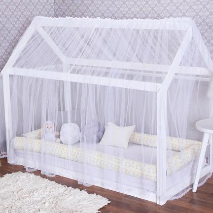 Imagem de Mosquiteiro Para Cama Montessoriana Tule Branco 2,00 x 2,00