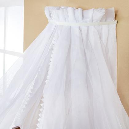 Imagem de Mosquiteiro Voil Com Dossel De Parede Branco Liso  Unisex