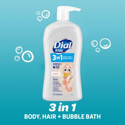 Imagem de Mostrador de corpo, cabelo e banho de espuma para crianças pêssego 946 ml 3 em 1