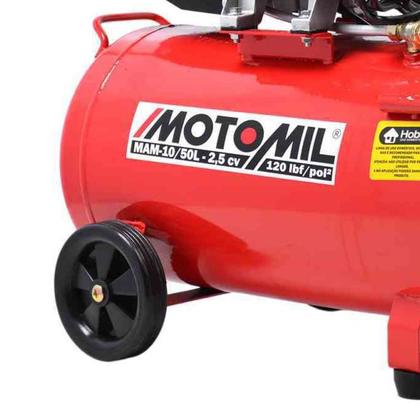 Imagem de Moto Compressor de Ar 8,8 PÉS 50 Litros 2,5 HP com Óleo Mam-10/50 MOTOMIL
