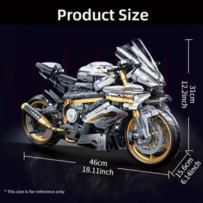 Imagem de Moto De Blocos Tipo Lego Para Colecionadores E Gamers