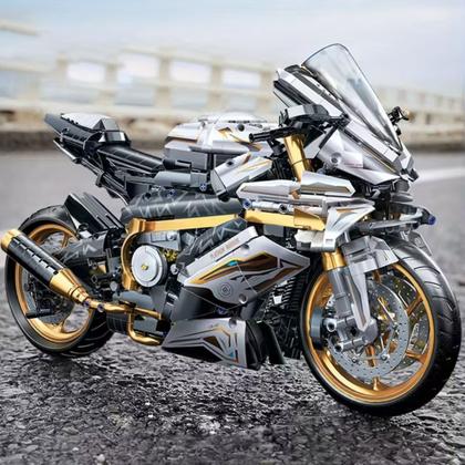 Imagem de Moto De Blocos Tipo Lego Para Colecionadores E Gamers