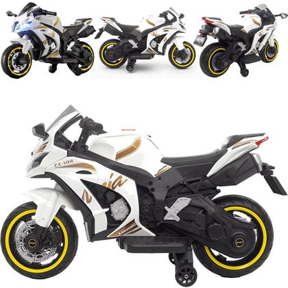 Moto Eletrica Bang Toys Kawasaki Ninja ZX-10RR 12V Branca - Moto