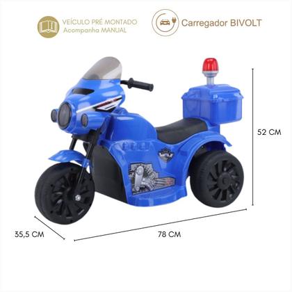 Imagem de Moto Eletrica Criança Mini Motinha Infantil Sirene Luz Led