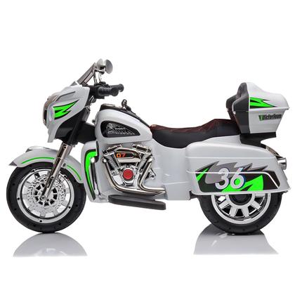Imagem de Moto Elétrica Custom Infantil Cinza 12V Carregador 110/220v Com Luzes Som Bluetooth Bang Toys