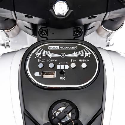 Imagem de Moto Elétrica Custom Infantil Cinza 12V Carregador 110/220v Com Luzes Som Bluetooth Bang Toys