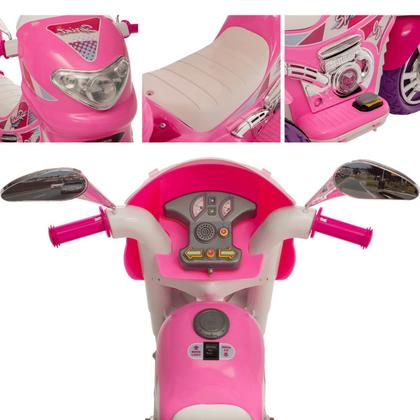 Imagem de Moto Eletrica Infantil Biemme Sprint Turbo 12V Capacete Pink