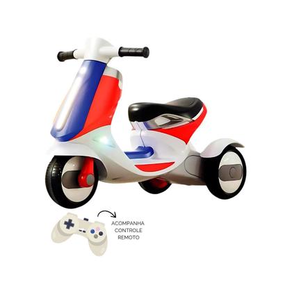 Imagem de Moto Elétrica Infantil France Branca 6v com Bateria Recarregável