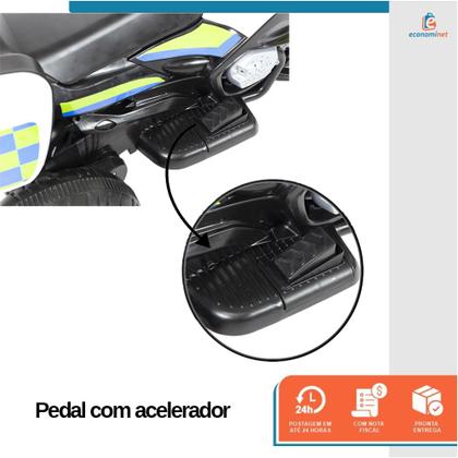 Imagem de Moto Elétrica Infantil Motorizado 3 Rodas Triciclo Motocicleta Moto Passeio Para Criança Policia Off Road 6v Bivolt Até 25 Kg Som E Luzes Acelarador
