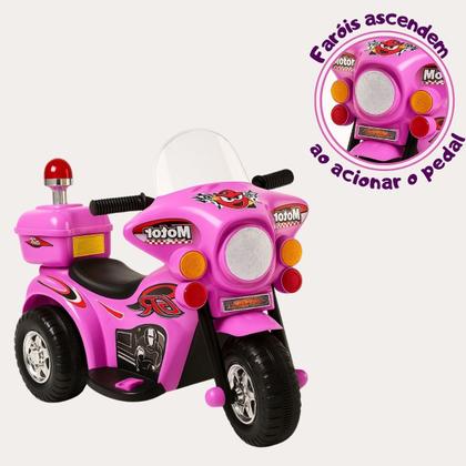 Imagem de Moto Elétrica Infantil Polícia com Baú 6v Som e Luz Giroflex