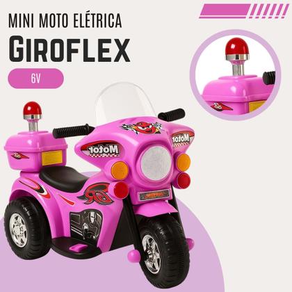 Imagem de Moto Elétrica Infantil Polícia com Baú 6v Som e Luz Giroflex