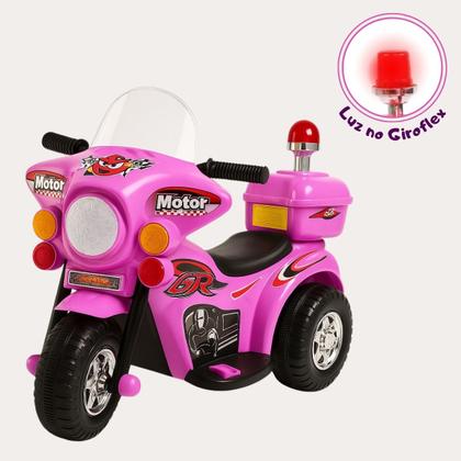 Imagem de Moto Elétrica Infantil Polícia com Baú 6v Som e Luz Giroflex