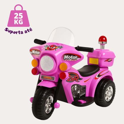 Imagem de Moto Elétrica Infantil Polícia com Baú 6v Som e Luz Giroflex