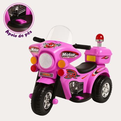 Imagem de Moto Elétrica Infantil Polícia com Baú 6v Som e Luz Giroflex