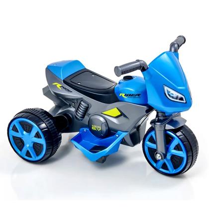Imagem de Moto Elétrica Infantil Recarregável Acelera no Pedal Autonomia 1h Até 25kg Azul
