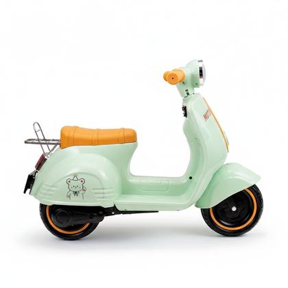 Imagem de Moto Elétrica Infantil Scooter Avespa 6V Cor Verde Com Luz E Som Para Meninas