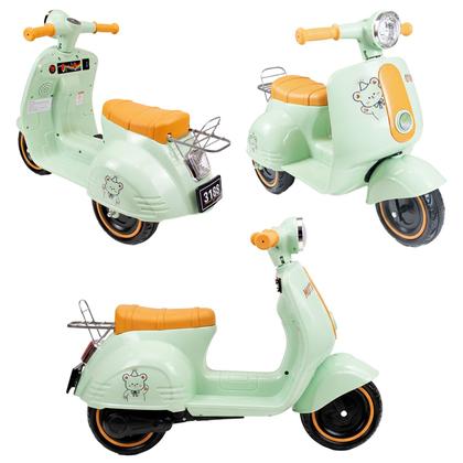 Imagem de Moto Elétrica Infantil Scooter Avespa 6V Cor Verde Com Luz E Som Para Meninas