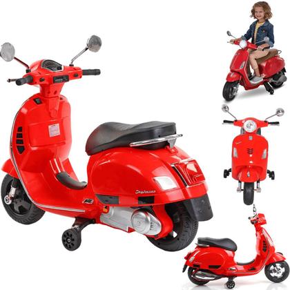 Moto Eletrica Infantil Zippy Toys Vespa GTS 6V Vermelha - Moto
