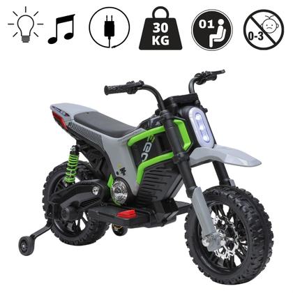Moto Eletrica ZC 12V Menino Menina Som Luz Chave Rodinha de Apoio