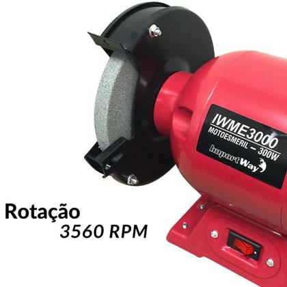 Imagem de Moto Esmeril de Bancada 6 Pol Lixadeira 300W Profissional 220V Importway Iwme30002