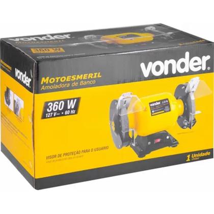Imagem de Moto Esmeril Vonder 360W - Motoesmeril Monofásico 6 Pol 127v