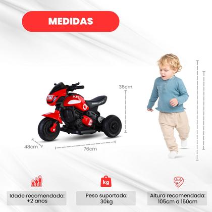 Imagem de Moto Infantil 6V Elétrica Música Farol Som Bivolt Motor 380W 3Kmh