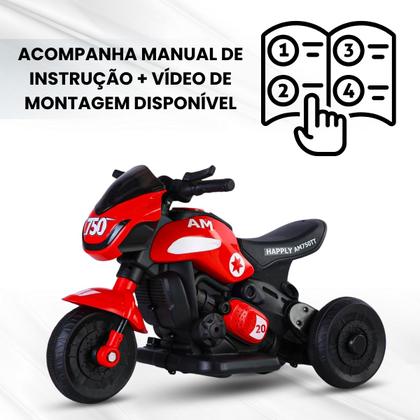 Imagem de Moto Infantil 6V Elétrica Música Farol Som Bivolt Motor 380W 3Kmh
