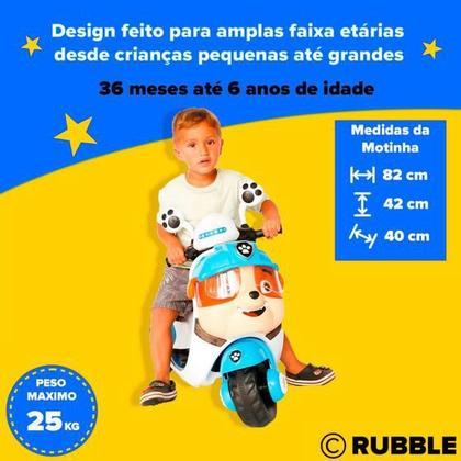 Imagem de Moto Motinha Triciclo Elétrico Infantil Mini Crianças Azul Patrulha Canina Lambreta - Car Kids