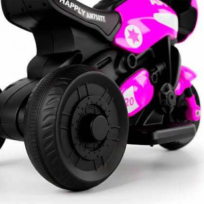 Imagem de Moto Motinho Elétrico Menino Triciclo Infantil Race Rosa 6v Com Sons E Luzes
